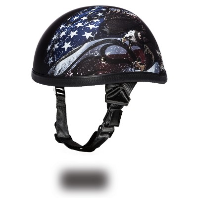 Daytona Helmets Premium Classic Eagle Novelty Non D.O.T Standard Motorcycle Helmet with Moisture Wicking Fabric, USA Flag Graphics
