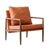 Cooper 28.74" Wide Faux Leather Thick Padded Backrest and Seat Cushion Walnut Metal Legs With Armrest Accent Chair-Maison Boucle - 4 of 4