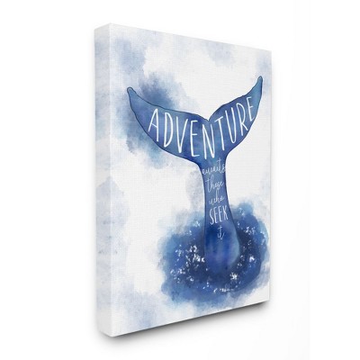 Stupell Industries Adventure Awaits Phrase Whale Tale Ocean Animal Inspiration