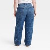 Women's Mid-Rise Embroidered Daisy Baggy Jeans - Universal Thread™ Medium Wash - 2 of 4