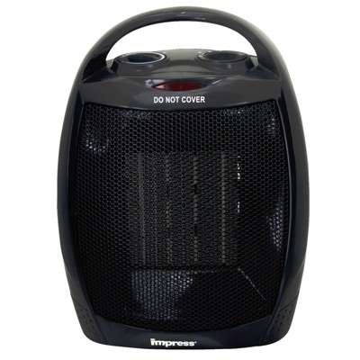 Impress Ceramic Heater with Thermostat in Black