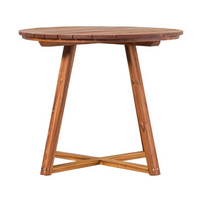 Okak Modern Wood Curved X-Base Round Dining Table Minimalist Style Ready-to-Assemble