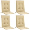 vidaXL Lowback Chair Cushions 4 pcs Melange Beige 39.4"x19.7"x1.6" Fabric - 3 of 4