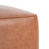 FURNIinspire Ottomans And Benches Upholstered Square Leather Ottoman, Simple Leisure Stool, Ottomans for Living Room Brown, 22.25"*22"*16.5" - 4 of 4