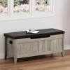 GustoWave Storage Bench, 39.4” Wooden Chest Storage Box with 2 Safety Hinges, Entryway Benches with Flip-Top, Large Trunk for Living Room, Bedroom - 2 of 4