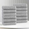 Viscose Cotton Blend Medium Weight Soft Textured Diagonal Ribbed Towel Set by Blue Nile Mills - 2 of 4