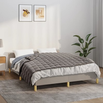 VidaXL Weighted Blanket Gray 54.3 in.x78.7 in. 13.2 lb Fabric