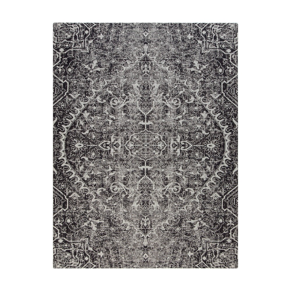 Photos - Doormat 40"x54" La Cienega 1/2" Rug'D Chair Floor Mat Black/White - Anji Mountain