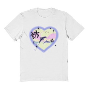 Social Collective Men's Heart Ocean Airbrush  Valentines Day Short Sleeve Graphic Cotton T-Shirt - 1 of 3