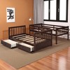 Twin Over Twin Bunk Bed with Drawers, Convertible Design, Solid Pine Frame and Ladder, Espresso Finish - 4 of 4