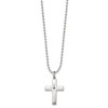 Black Bow Jewelry Stainless Steel 0.015ct Black Diamond Brushed Cross Necklace, 24 Inch - 2 of 4