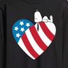 Men's - Peanuts - Snoopy On Flag Heart Long Sleeve Graphic T-Shirt - 2 of 4