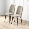 Vynxaria Elegant Velvet Dining Chairs (Set of 2) - Ivory - 2 of 4