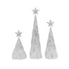 Gulches Set of 3 Resin White/Silver Foil Christmas Tree with Star, L:4x4x16"/M:12"/S:8.8" - 3 of 4