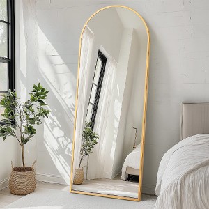 Lyngins Arched Full Length Mirror, Upgraded Glass Standing Mirror, Aluminum Alloy Frame Full Body Mirror, Versatile Floor Mirror for Home & Store - 1 of 4