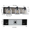 23" Farmhouse Vanity Light Fixture, 3-Light Bathroom Wall Sconce with Clear Seeded Glass Shades,for Bathroom or Powder Room (No Bulbs) - 4 of 4
