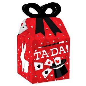 Big Dot of Happiness Ta-Da, Magic Show - Square Favor Gift Boxes - Magical Birthday Party Bow Boxes - Set of 12 - 1 of 4