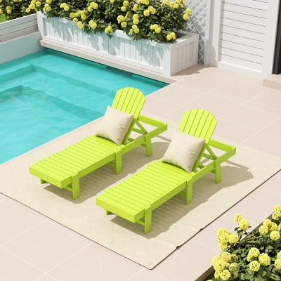 WestinTrends Dylan Classic Adirondack Poly Reclining Chaise Lounge (Set of 2pcs)