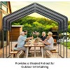 Real Relax Heavy Duty Metal Carport, Outdoor Garage Car Shelter Shade with Heavier Metal Frame, Galvanized Metal Roof for Car and Boats, Grey - 3 of 4