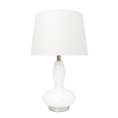 Glass Dollop Table Lamp with Fabric Shade White - Lalia Home