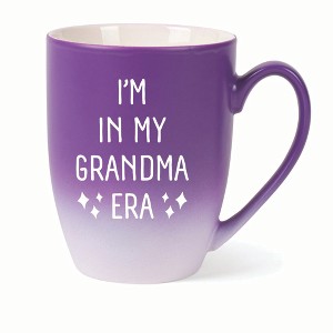 Elanze Designs In My Grandma Era Two Toned Ombre Matte 10 ounce New Bone China Coffee Tea Cup Mug For Your Favorite Morning Brew, Purple and White - 1 of 4
