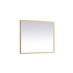 Elegant Lighting Pier 27x40 inch LED Mirror with Adjustable Color Temperature 3000K/4200K/6400K in Brass - 1 of 4
