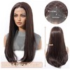 Jessie's Wig Straight Wig Heat Resistant Middle Length Synthetic Hair 13x3.5 Lace Wigs Brown Color 22 Inch 1 Pc/Pack - 4 of 4