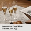 Orrefors Intermezzo 7 Fl. Oz. Stemmed Champagne Flute Glasses - Set of 2, Gold Drop - Kitchen & Dining Crystal Glassware - Dishwasher Safe - 2 of 4