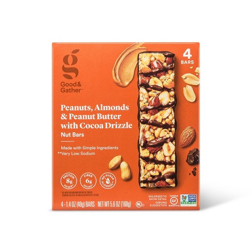 Almond and Peanut Butter with Cocoa Drizzle Nut Bars - 4ct - Good & Gather™ - image 1 of 3