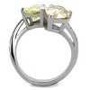 Slickblue Women’s Polished Stainless Steel Ring, Dual Pear-Shaped CZ in Yellow and Brown, Modern Look,Sizes 5-10 - 3 of 4