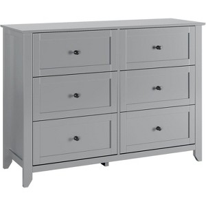 Jojoka 6-Drawer Wood Dresser, Modern Storage Chest with Metal Handles for Bedroom, Living Room, Hallway, Minimalist Organizer Cabinet - 1 of 4