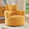 Vynxaria 360° Swivel Chair Upholstered Accent Barrel Chair Swivel Round Sofa Chair with Adjustable Headrest for Living Room, YELLOW - 4 of 4