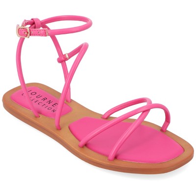Journee Collection Womens Farron Buckle Flat Sandals