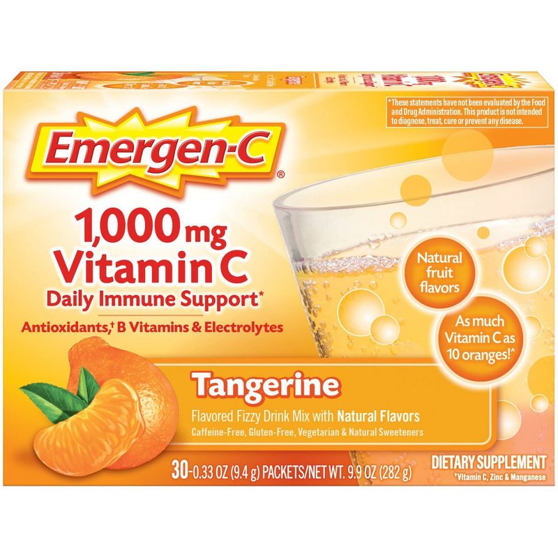 Emergen-C Vitamin C Dietary Supplement Drink Mix - Tangerine - 30ct, 1 of 10
