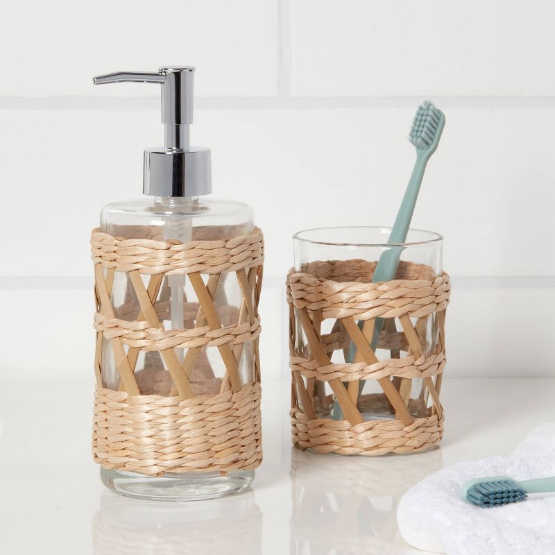 Woven and Glass Toothbrush Holder - Threshold&#8482;, 3 of 12