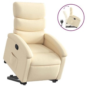 vidaXL Cream Power Lift Stand Up Recliner Chair - Electric Lifting Aid, Manual Recline, Cushioned Fabric Armchair for Elderly, Sturdy Frame - 1 of 4