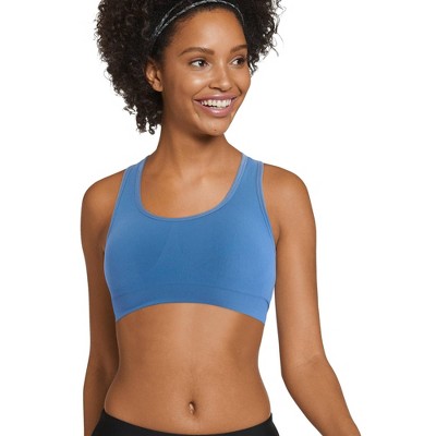 Jockey Women's Seamfree Mid Impact Sports Bra M Winter Blue