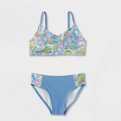 Girls' Floral Print 2pc Bikini Set - art class™