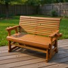 Fortune Candy 2 Person Wooden Patio Glider with High Roll Back - 3 of 4