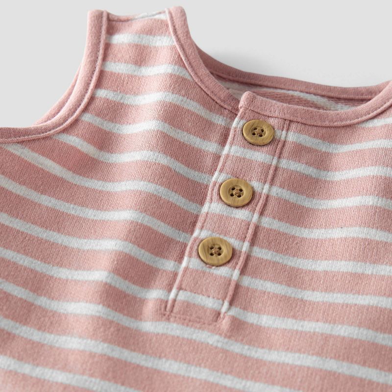 little Planet By Carter's Baby Striped Jumpsuit - Rose Pink , 2 of 4