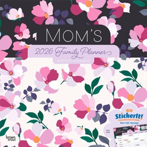 BrownTrout Mom's Family Planner 2026 12"x24" Hanging Square Wall Calendar Plastic-Free - 1 of 4