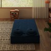 ORRD Modern Corduroy Floor Sofa Bed with 2 Pillows, Convertible Full-Size Folding Mattress, No Assembly, Blue - 3 of 4