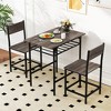 Resenkos Kitchen Table and Chairs Sets,Dining Table Set,Dining Table Set with Metal Frame and Storage Rack-Gray - 2 of 4