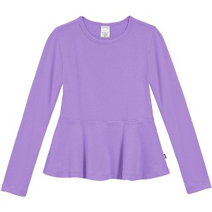 City Threads USA-Made Girls Soft Cotton Long Sleeve Peplum Tee - 1 of 4