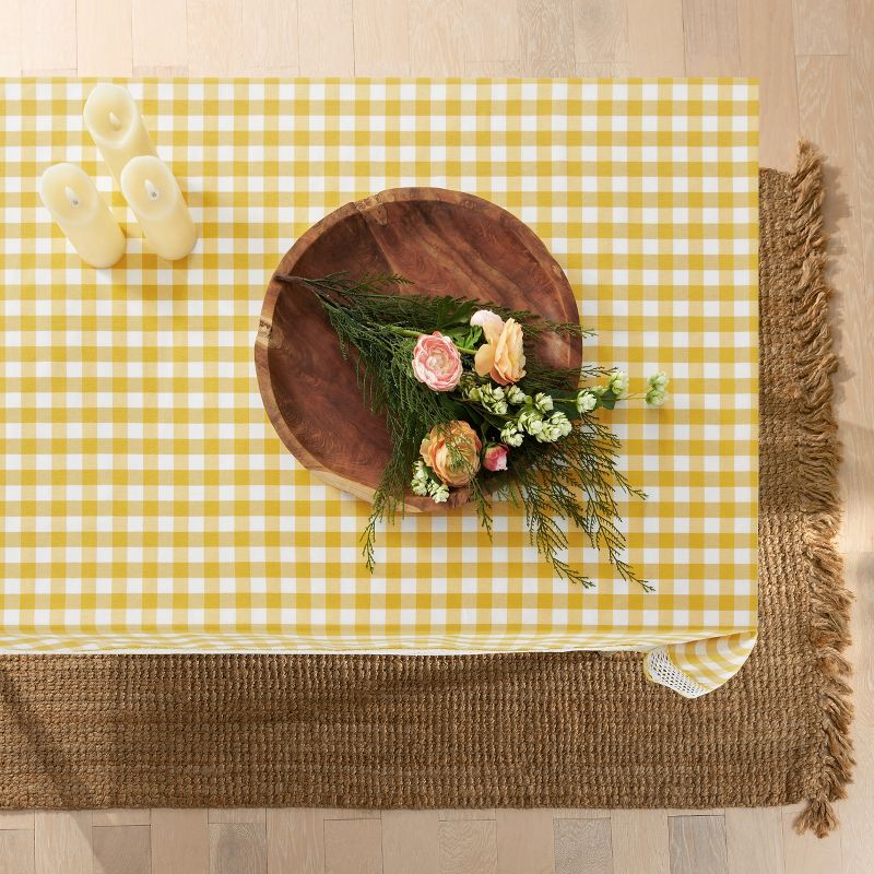Kate Aurora Country Farmhouse Plaid Buffalo Check Stain & Spill Proof Fabric Tablecloths, 4 of 7