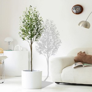 Olive Tree Artificial, Faux Olive Tree with Pot, Fake Tall Plant Indoor Outdoor with Natural Wood Trunk & Lifelike Fruits for Home Office Living Room - 1 of 4