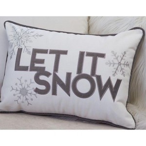 Sapphtopaz 20" Christmas Throw Pillows, Bed Pillows with Let It Snow Embroidery, Single Piece Stylish Accent Pillows for Bed & Couch - 1 of 4