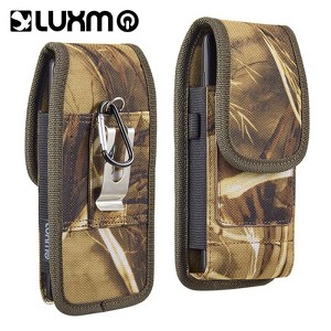 LUXMO Universal Nylon Phone Pouch with Card Slots – Fits iPhone 15 Plus / 14 Pro Max / Most 6.7" Phones – Tree Camo Holster - 1 of 4