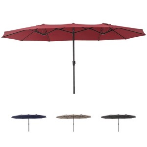 Patio Umbrella, 15FT Double-Side, Outdoor Market Umbrella, Umbrella with Crank Handle, Patio Umbrella for Backyard, Deck, Pool - 1 of 4