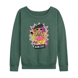 Women's - LOL Surprise! - Neonlicious Lightweight French Terry Wide Neck Long Sleeve Shirt - 1 of 4